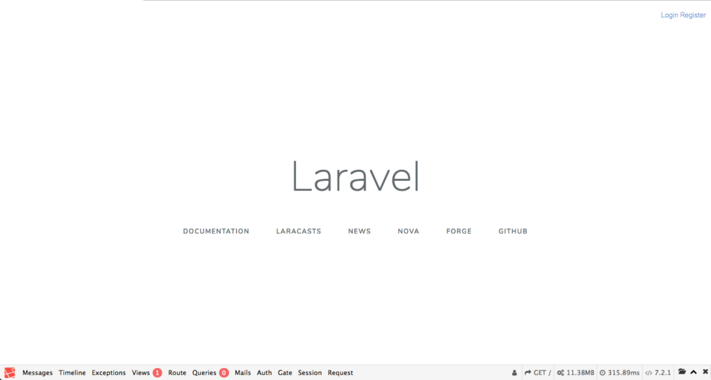Screen Laravel - Homepage - Authentification