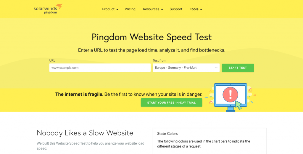 Screenshot de Pingdom Tools